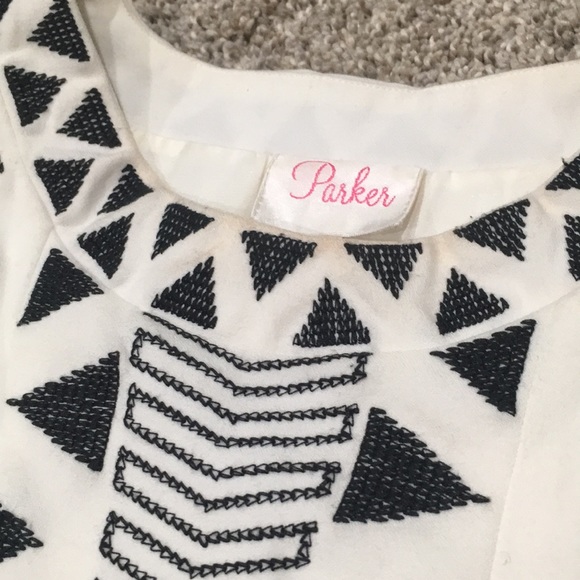 Parker fit flare embroidered geometric dress - Picture 6 of 8